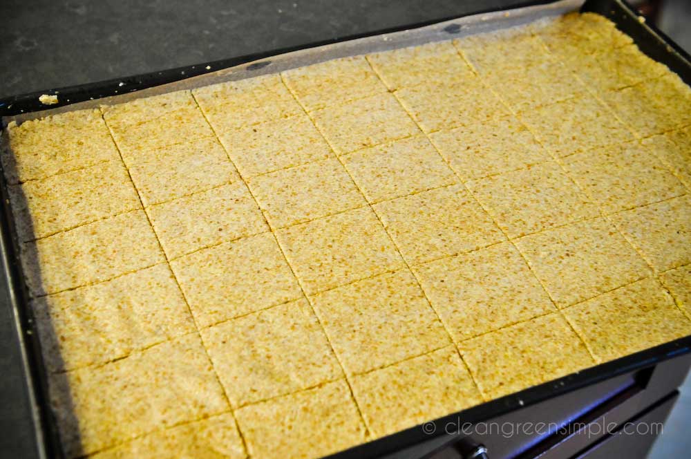 Flax Crackers in Cookie Sheet