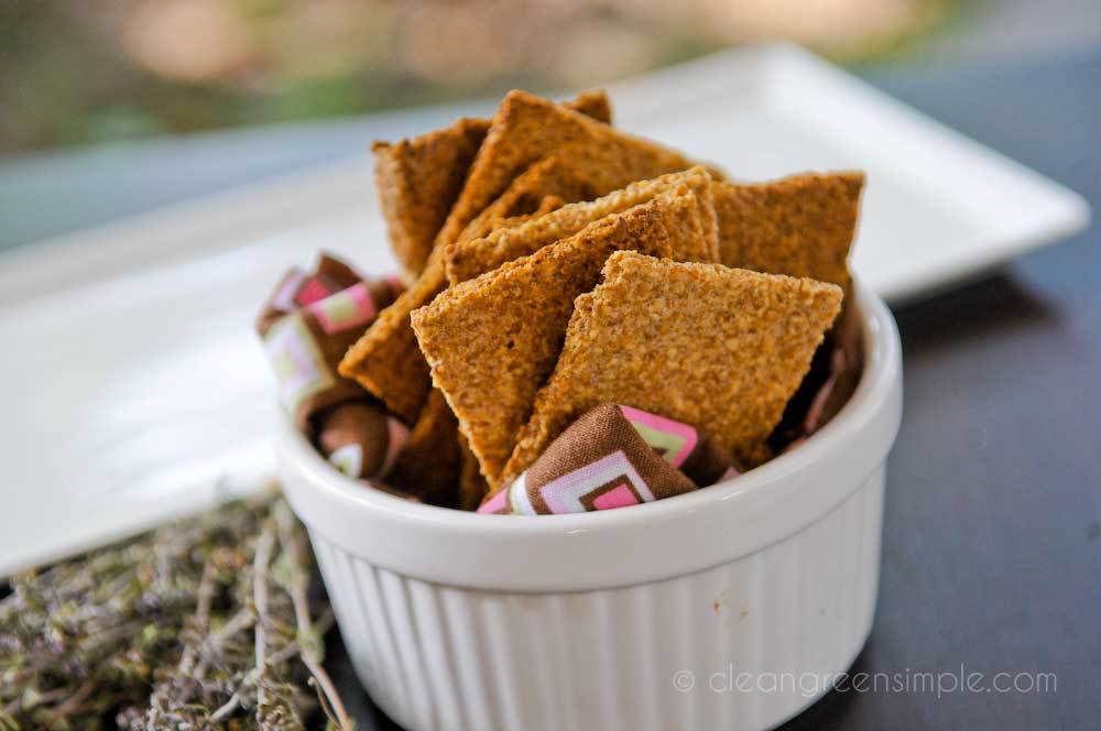 Vegan Flax Crackers in Ramekin