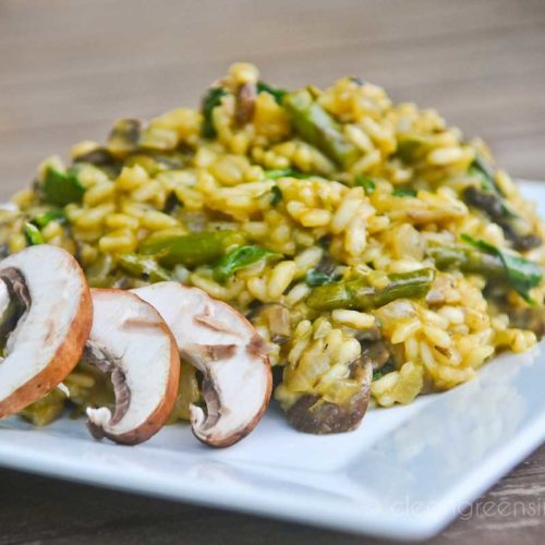 Vegan Risotto with Asparagus & Mushroom