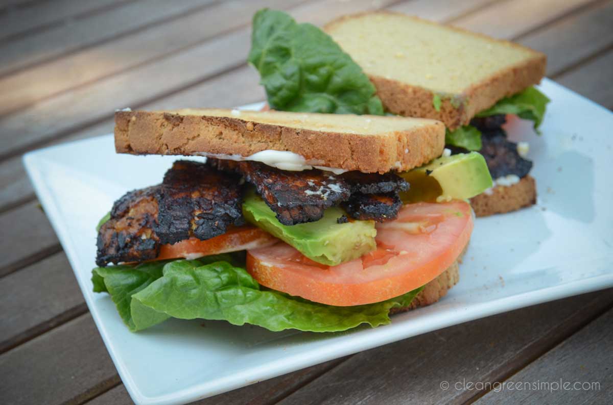 Vegan BLT with Sautéd Tempeh "Bacon" Clean Green Simple