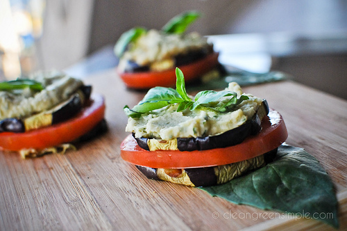 eggplant stacks vegan