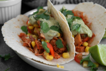 Jackfruit Tacos with Avocado Lime Sauce - Clean Green Simple