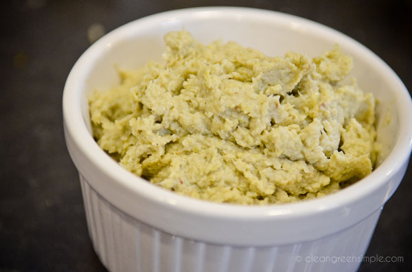 Artichoke spread in a ramekin