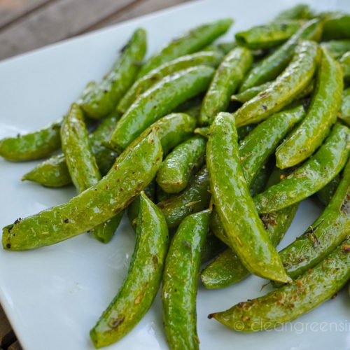 close-up of sugar snap peas