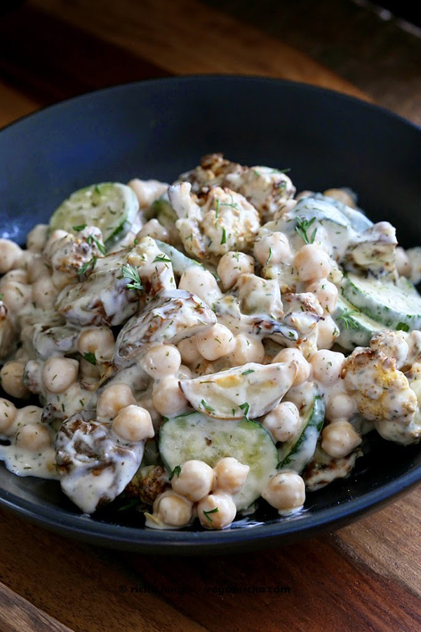 Potato cauliflower chickpea salad.