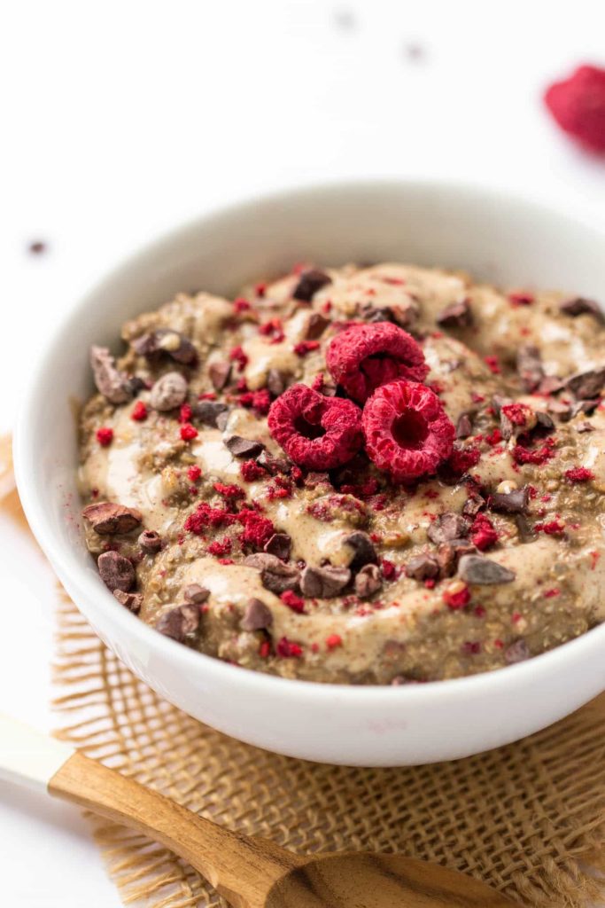 Meal prep idea: Raspberry Dark Chocolate Overnight Quinoa