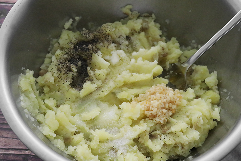 Add Ingredients to Mashed Potatoes
