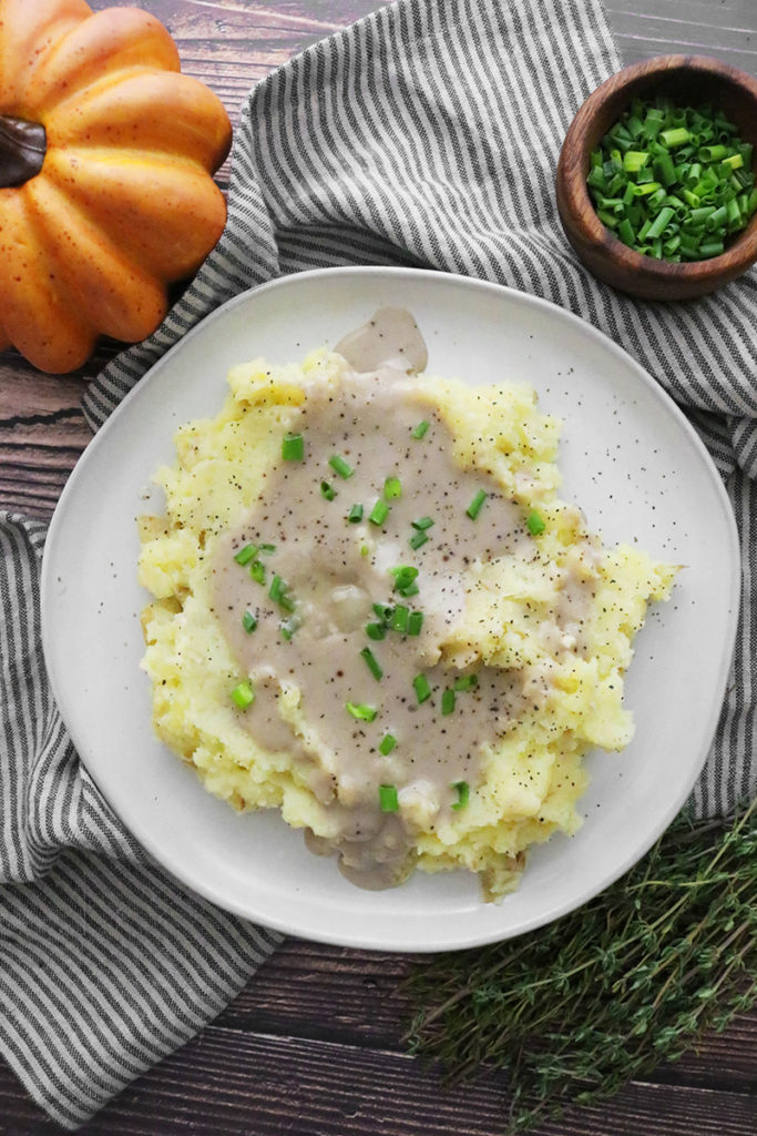 Vegan mashed potatoes and gravy