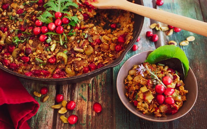 oat cranberry pilaf wtih pistachios