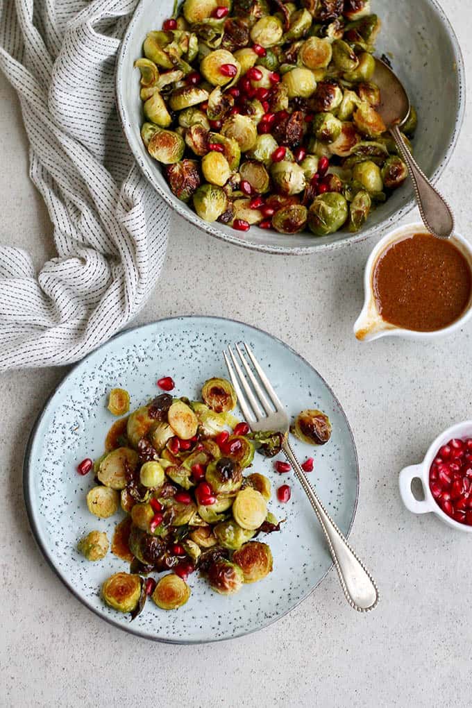 miso maple roasted Brussels sprouts