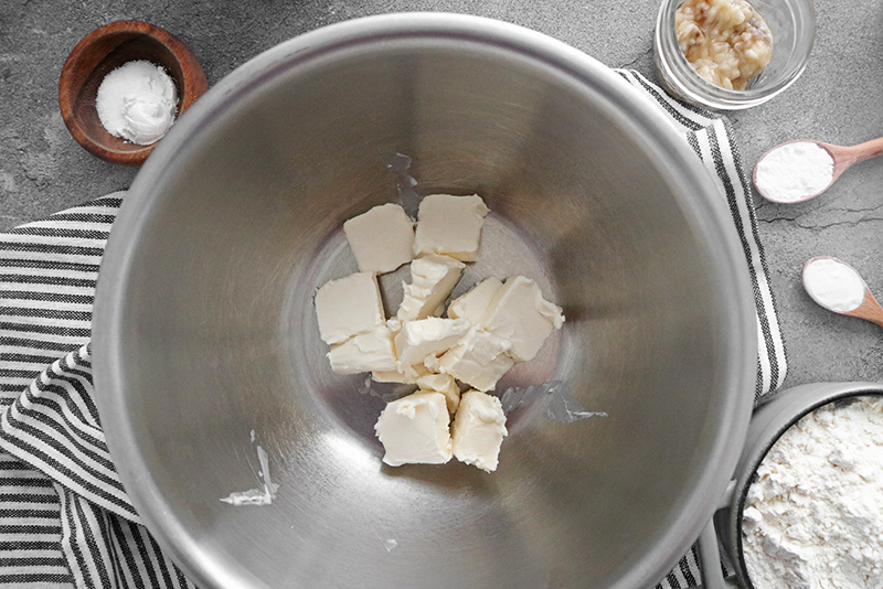 butter in a mixing bowl