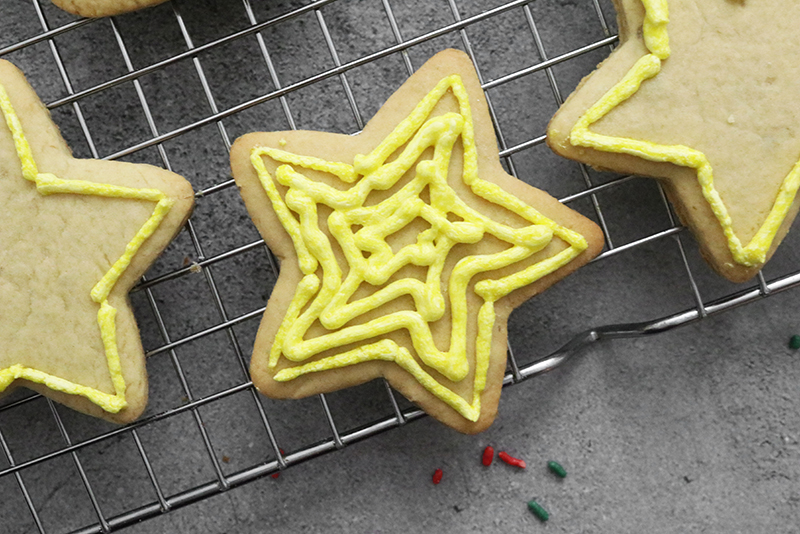 Vegan Sugar Cookies with star decorations