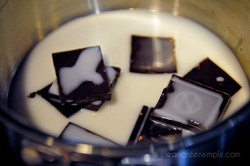 Melting chocolate in rice milk