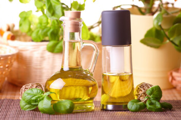 Olive oil bottle and olive oil sprayer