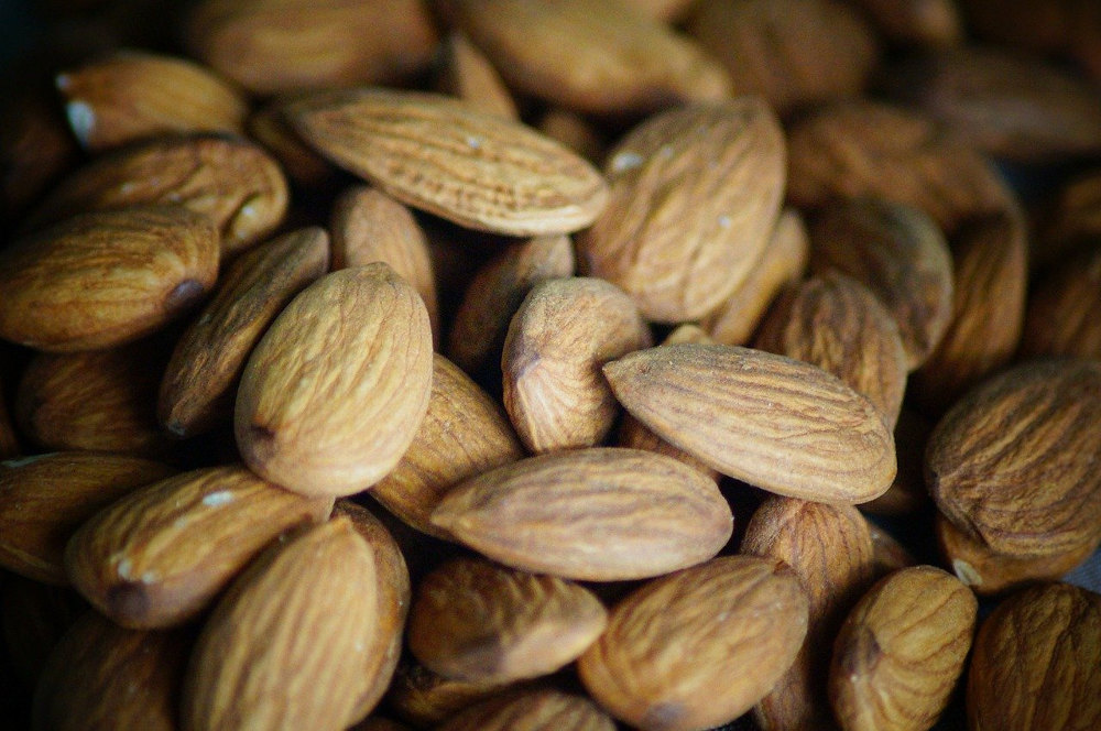 Close-up view of almonds.