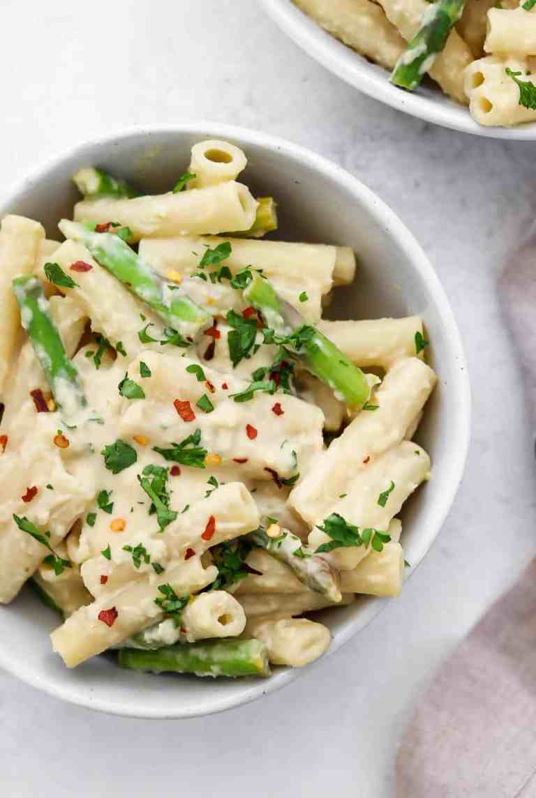 Creamy Vegan Lemon Asparagus Pasta