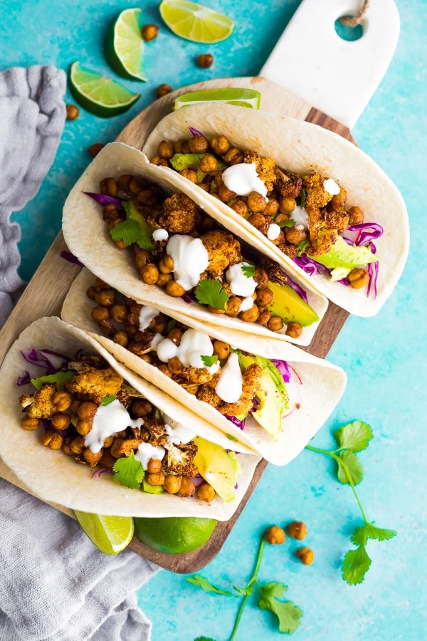 Air Fryer Cauliflower Chickpea Tacos