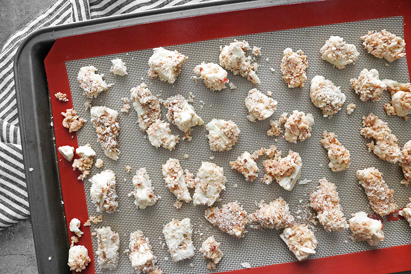 cauliflower on a baking sheet