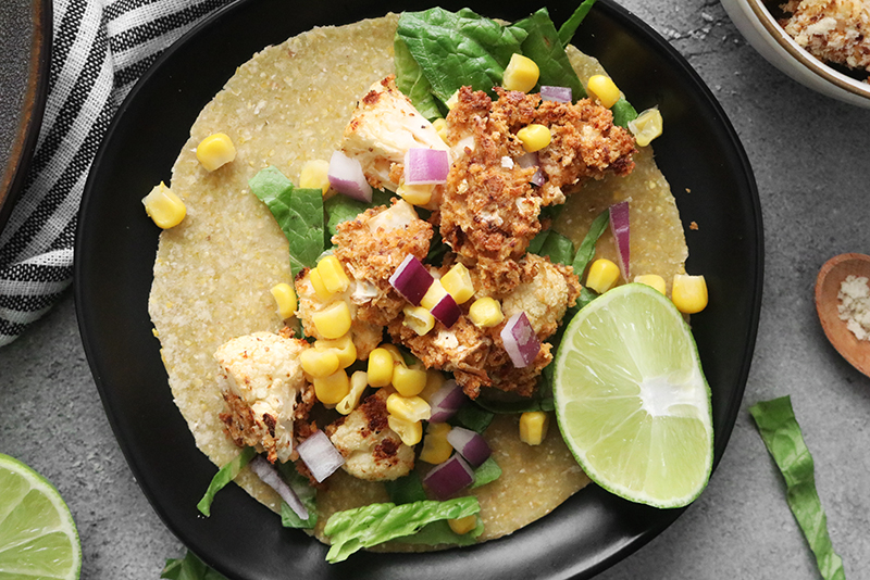 crispy cauliflower tacos