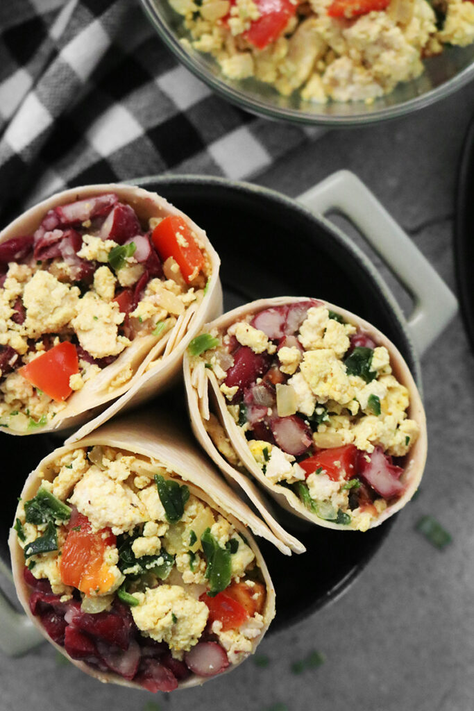 Scrambled Tofu Breakfast Burrito - Clean Green Simple