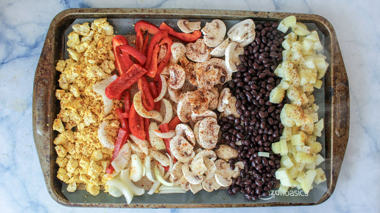 Sheet Pan Vegan Breakfast Burrito Bowl