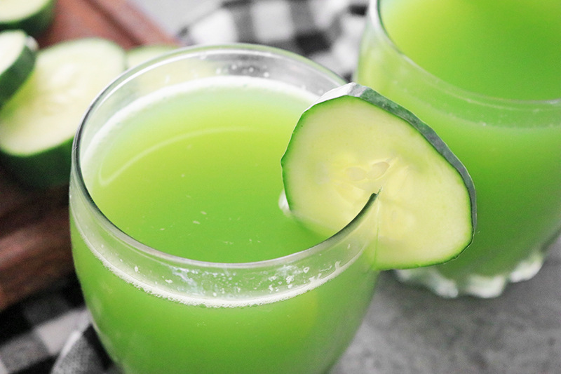 finished cucumber juice in a glass