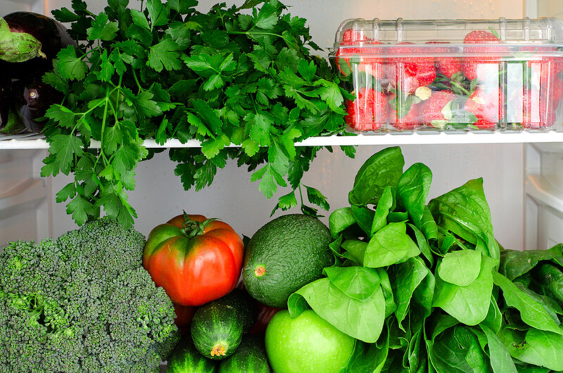 Herbs and Veggies in the Refrigerator
