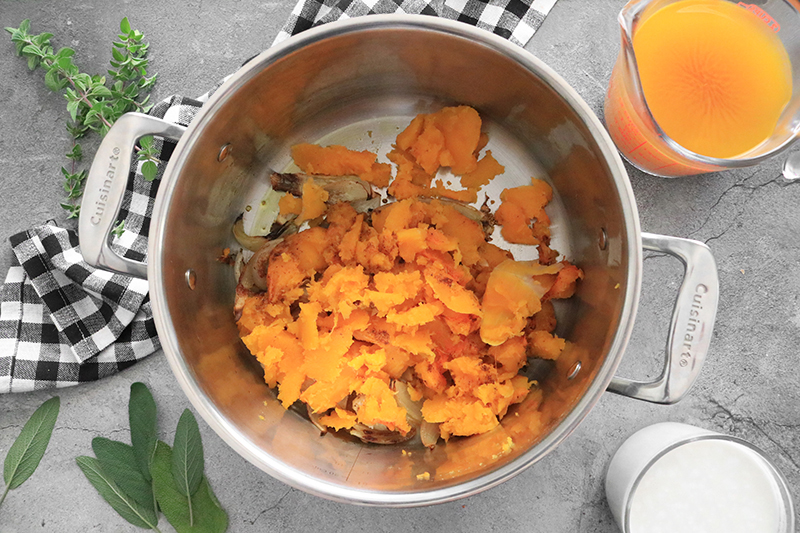 Butternut Squash in a large stock pot