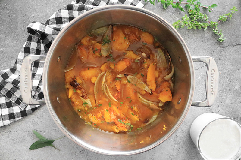 Butternut Squash Soup cooking in a large pot