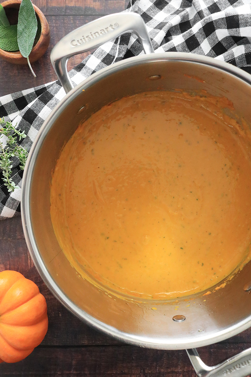 pumpkin soup in a pot