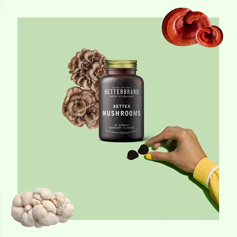 BetterMushrooms mushroom gummies supplements.