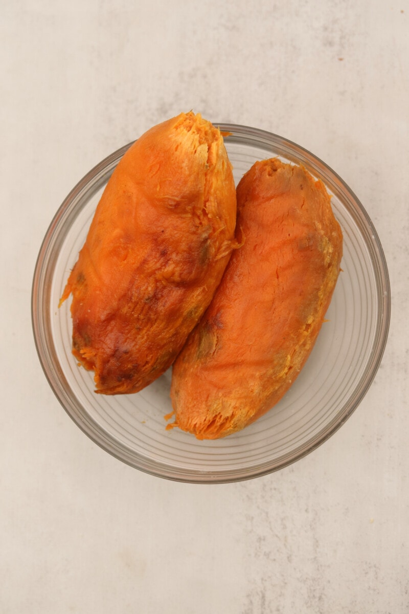 Roasted sweet potatoes peeled.