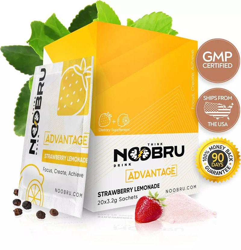 Noobru Advantage in Strawberry Lemonade flavor.