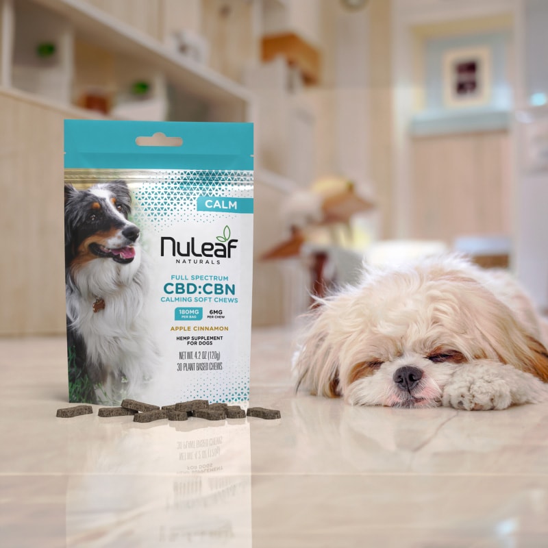 NuLeaf Naturals Calming CBD dog treats.