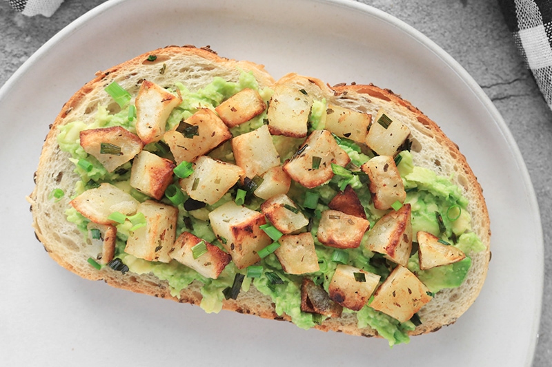 Avocado Toast with cooked potatoes