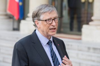 APRIL 16, 2018 : Bill Gates at the Elysee Palace to encounter the french president to speak about Bill & Melinda Gates Foundation (BMGF)