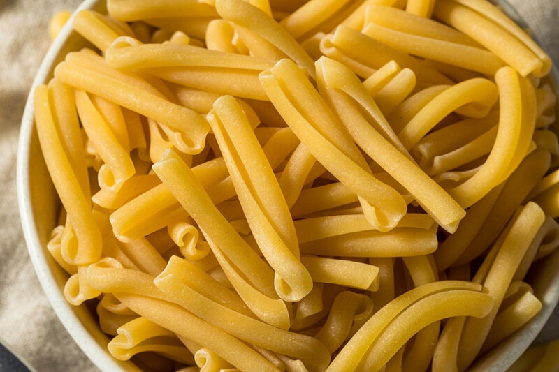 Dry Casarecce Pasta in a Bowl.