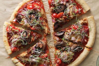 Cashew Ricotta Pizza with Microgreens
