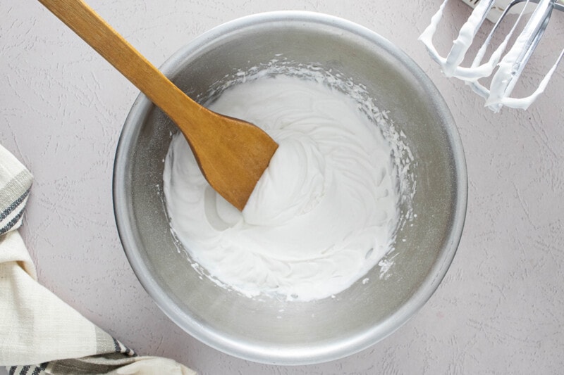 Coconut milk whipped cream in a bowl.