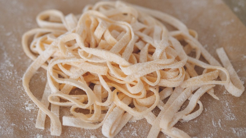 fresh pasta dusted with flour