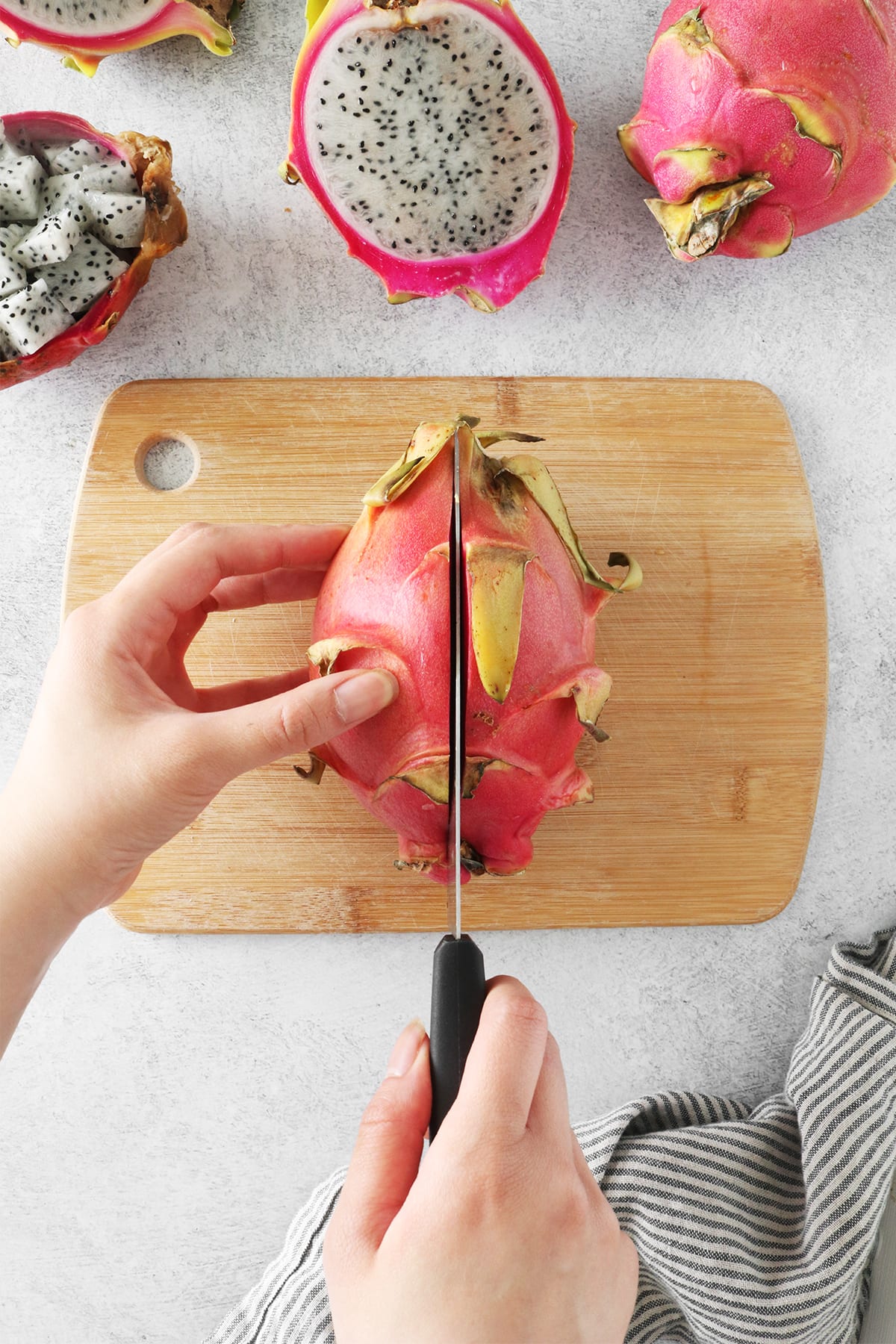 How to Cut Dragon Fruit Clean Green Simple