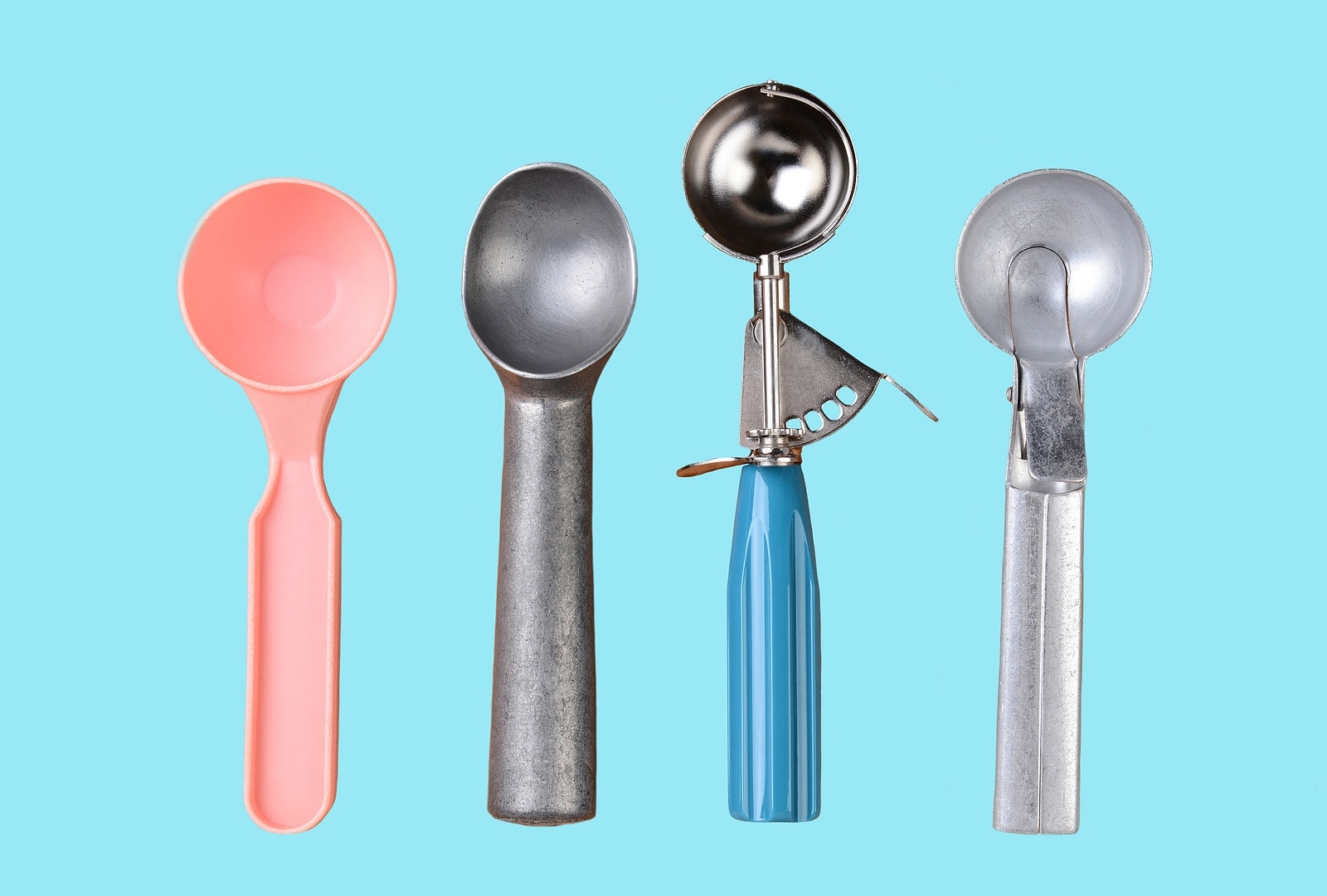 Easy to Release Perfect Ice Cream Balls-Small Jungchiali Ice Cream Scoop with Trigger by Plolished Smooth Surface and Premium Stainless Steel 