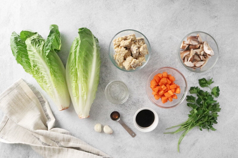 Ingredients for vegan lettuce wraps