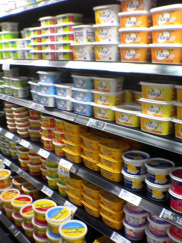 margarine on a grocery store shelf