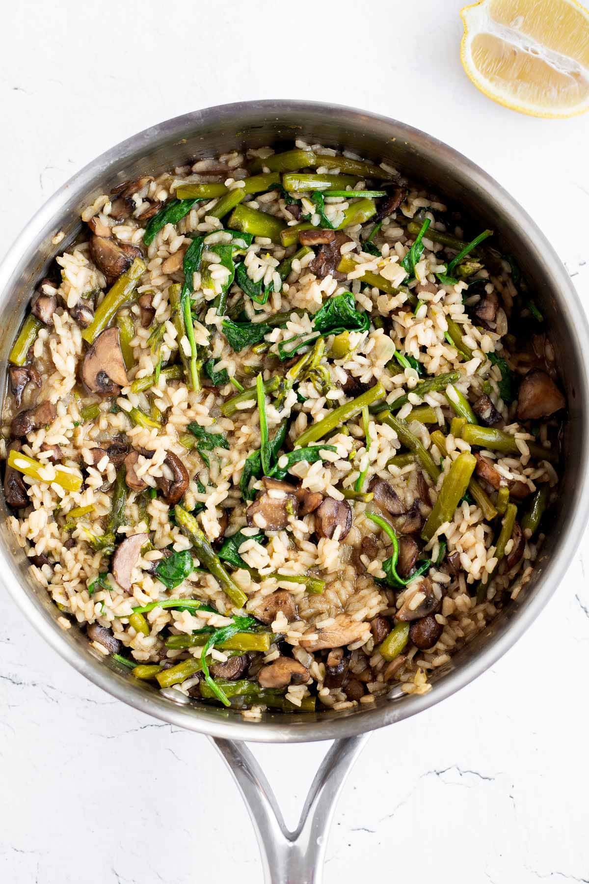 Mushroom & Asparagus Risotto - Clean Green Simple