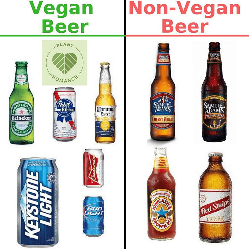 Vegan and Non-Vegan beers.