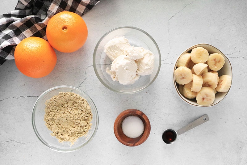 Ingredients for an Orange Creamsicle Smoothie