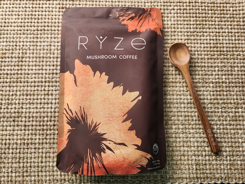 Ryze Mushroom Coffee packaging.