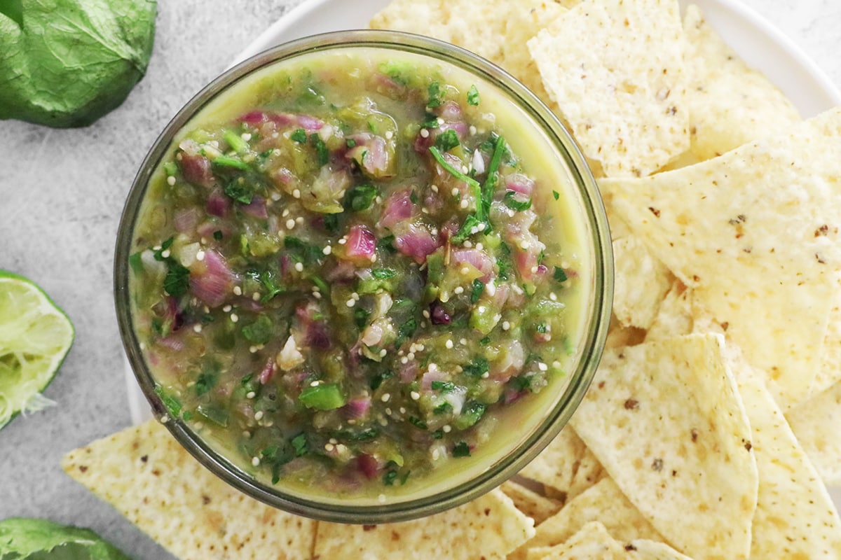 Tomatillo Green Chili Salsa - Clean Green Simple