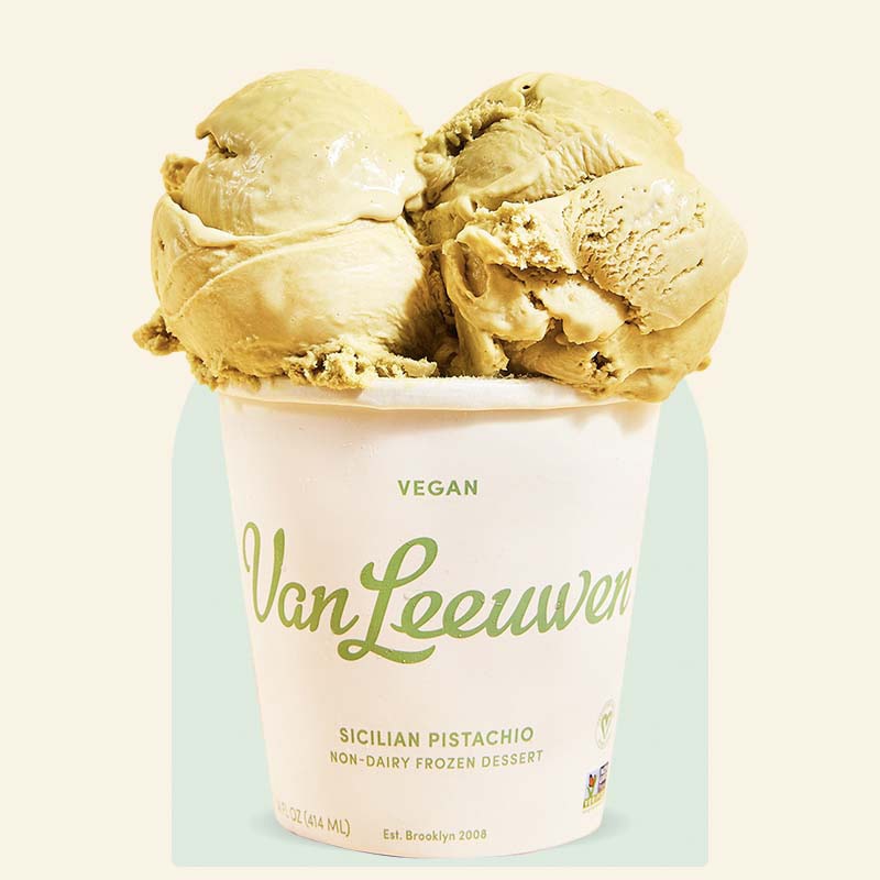 Van Leewen vegan ice cream in Sicilian Pistachio flavor.